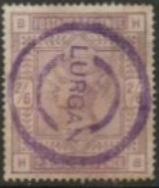 Great Britain, VRI, 1856, 2`6 lilac, used undated LURGAN parcels circular cancellation