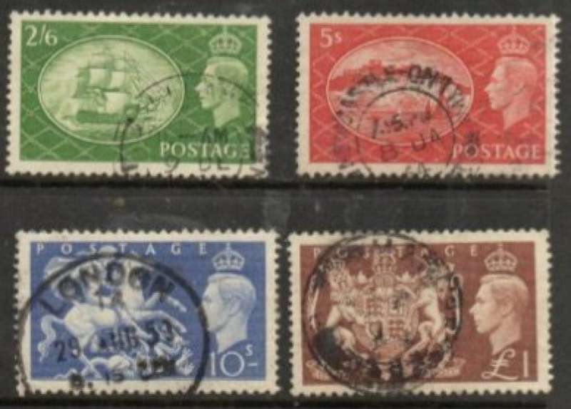 Great Britain, 1951, Festival high values, 2`6, 5/, 10/, £1, used