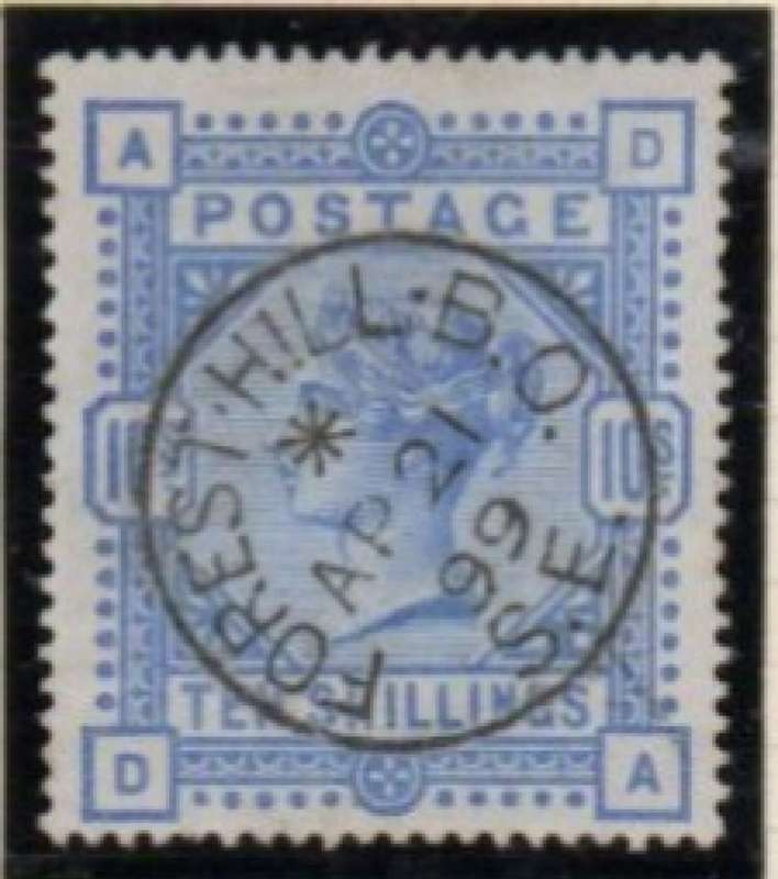Great Britain VRI, 1883, 10/ ultramarine, used FOREST HILL B.O. - S.E.- AP 21 99 c.d.s.