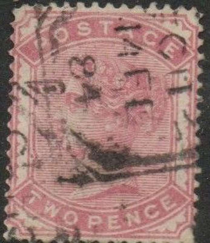 Great Britain, VRI, 1880, 2d pale rose, used, portion of London sq.c.d.s.