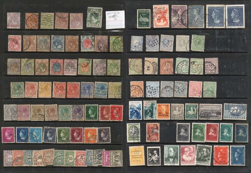 Netherlands, +/- 100 used stamps