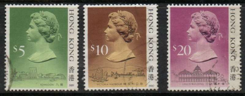 Hong Kong 1990 / 1, $5, $10, $20, used