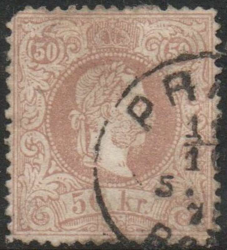 Austria 1867, 50 Kr brown, used