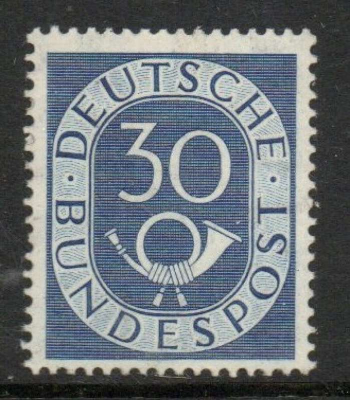 West Germany, FRG, 1951, 30pf blue, posthorn MNH **