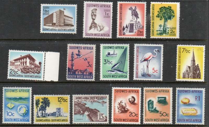 South West Africa,1961, definitives 1/2c - R1, MNH **, watermark 102