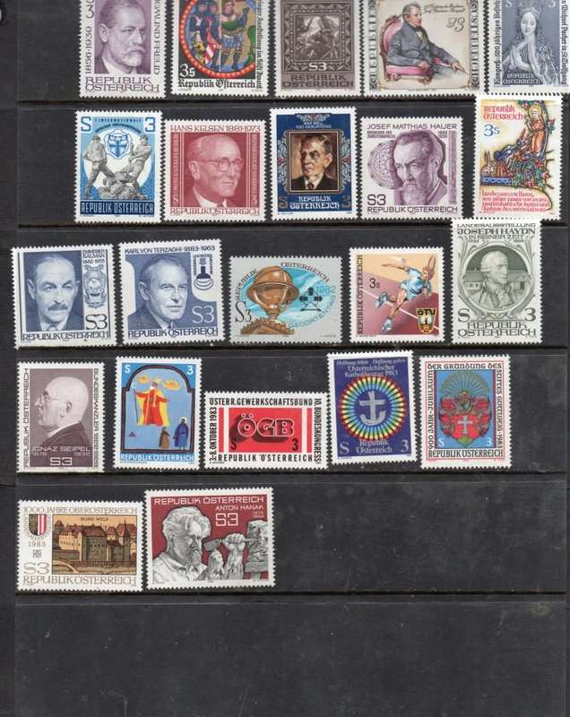 Austria, 1979 - 84 commemmorative stamps MNH **, fine and fresh