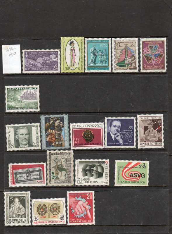 Austria, 1979 - 84 commemmorative stamps MNH **, fine and fresh