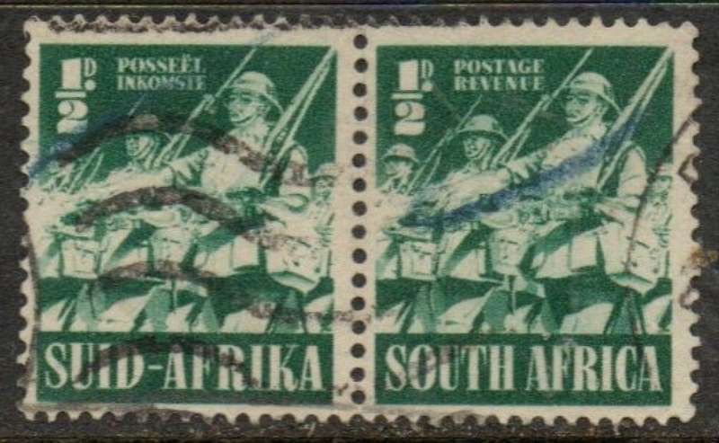 South Africa, 1941, War Effort, 1/2d pair used