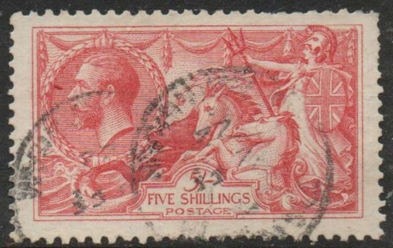 Great Britain, GVR, 1918, 5/, rose red, c.d.s. used