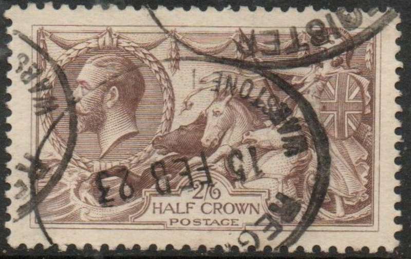 Great Britain, GVR, 1918, 2`6d, pale brown, used, REGISTERED WARSTONE 15 FEB 23 oval d.s.