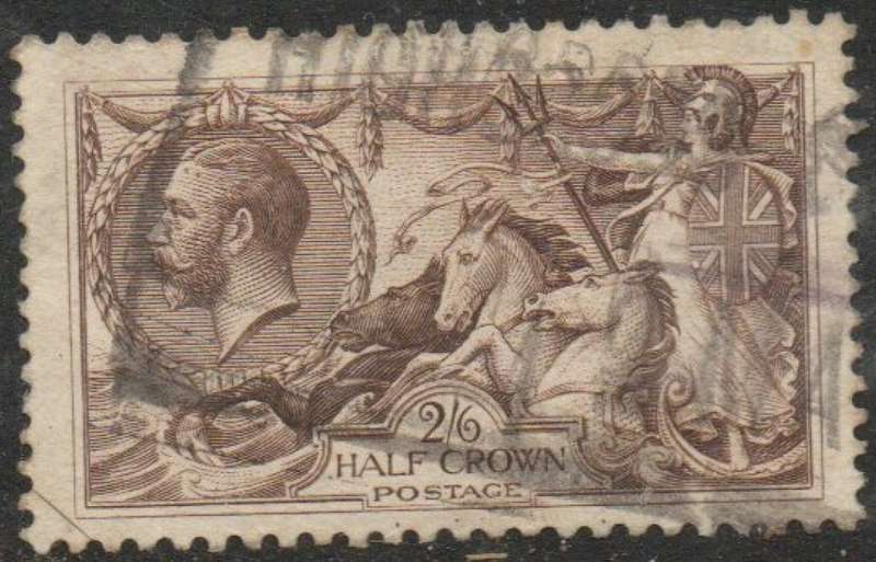Great Britain, GVR, 1918, 2`6d, used, boxed parcel cancellation