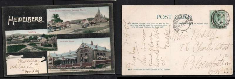 South Africa, Heidelberg Multiview, used 1/2d MIDDELBURG CAPE SP 7 06 c.d.s. > BLOEMFONTEIN, Sallo