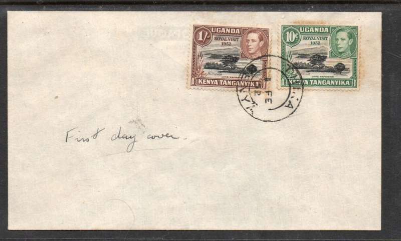 Kenya Uganda Tanganyika GVIR, Royal Visit, plain, unaddressed FDC THIKA KENYA 1 FE 52 c.d.s.