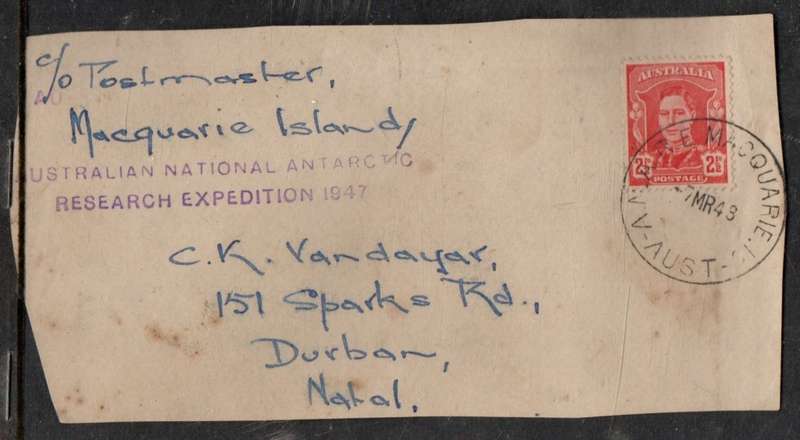 Australia, GVIR 1d, MAQUERIE IS - V AUST 7 MR 48 / AUSTRALIAN NATIONAL ANTARCTIC RESEARCH EX[EDITIO