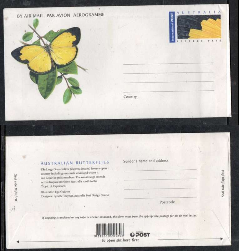 Australia EIIR, aerogramme, International Post / Postage Paid. Unused