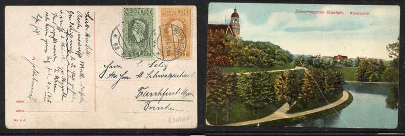Netherlands, domestic PPC, Independence Centenary 3c, 2 1/2c,ROTTERDAM 31.I.14 c.d.s.