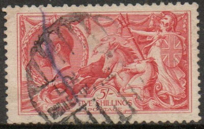 Great Britain, GVR, 1934, 2`6, 5/ seahorses, re-engraved, used , barred O cancellation