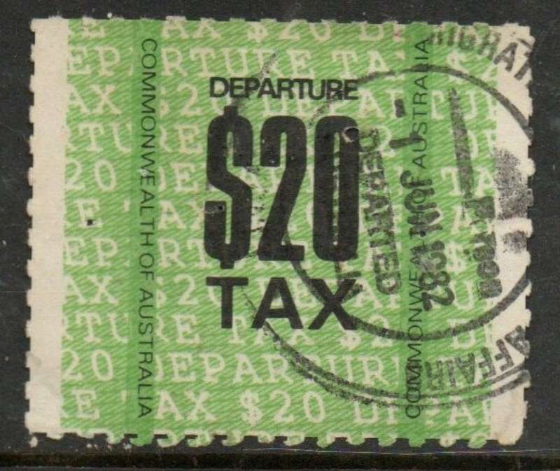 Australia, 1978 Departure Tax $20,used