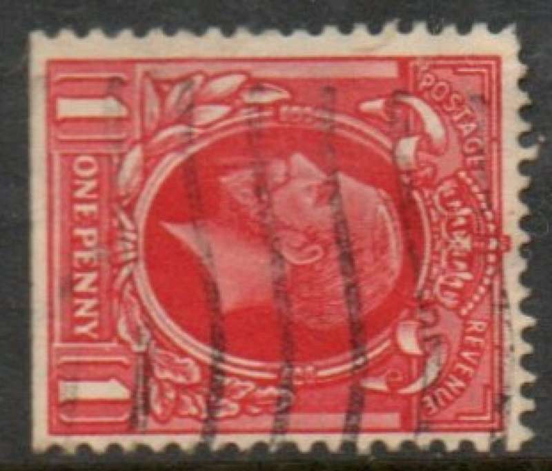 Great Britain, GVR, 1935, 1d, sideways watermark, used