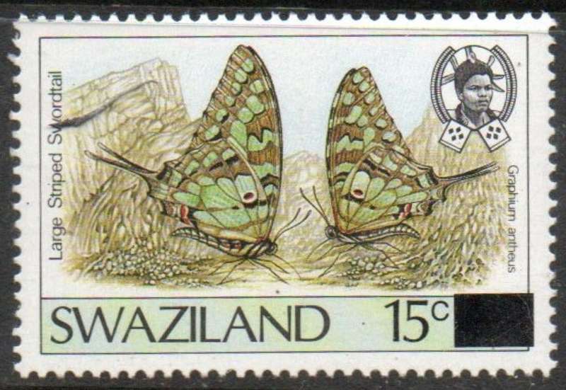 Swaziland 1990, surcharge, 15c on 45 c (ERROR) should be on 30c)MNH **