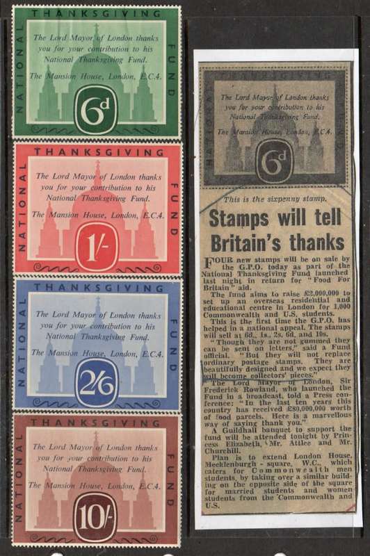 Great Britain,1950, Mayor of London National Thanksgiving Fund, 6d, 1/,2`6.10/ unused