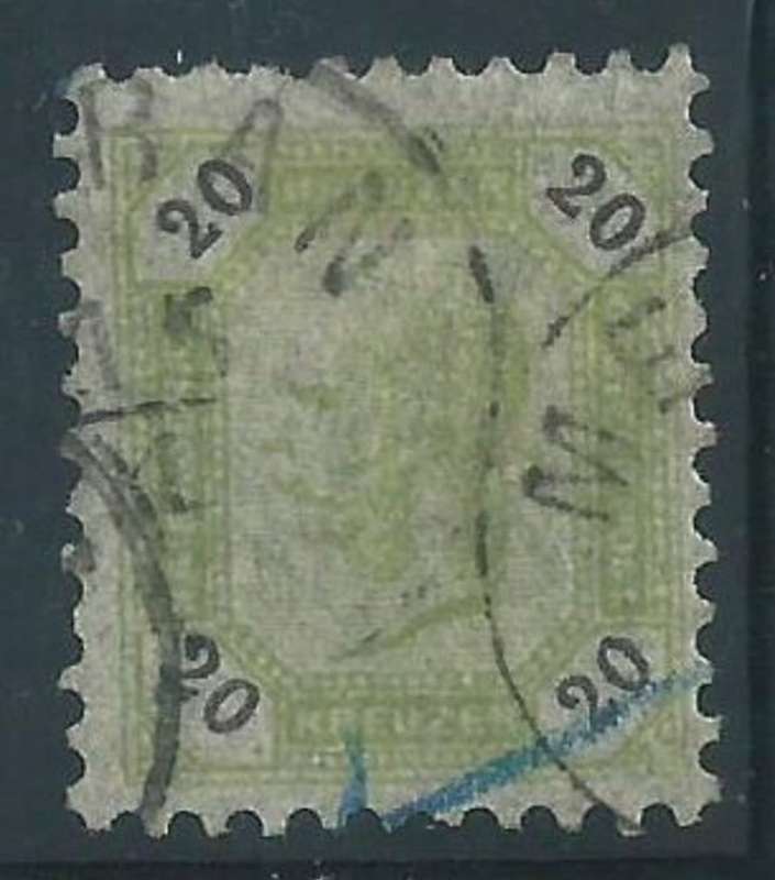 Austria, 1890, 20 heller, olive-green,, perf 10, used