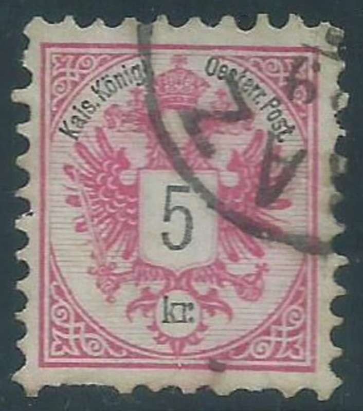 Austria, 1863, 5kr, carmine, perf 9, used