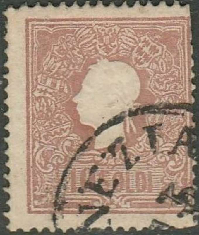 Lombardy (Austria) 1858, 10 soldi, brown, used