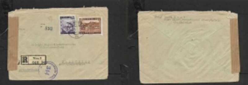 Austria,cover registered, 1s60g, WIEN 8 - ???? c.d.s. > Sweden Censor 344 cachet & plain sealing ta