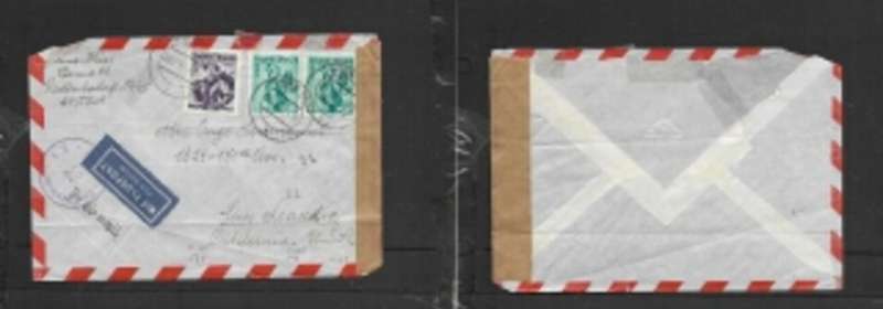 Austria,cover air mail, 4s 30g, WIEN 107 - 20.2.52 c.d.s. > U.S.A.censor 84 cachet & plain sealing