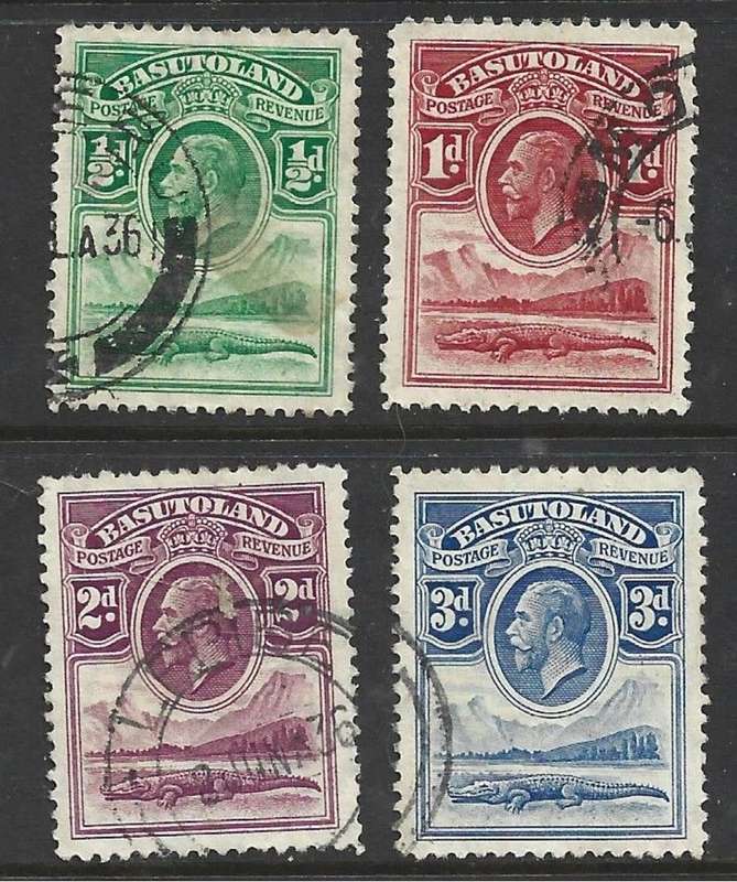 Basutoland, GVR, 1933, 1/2d, 1d, 2d, 3d, used