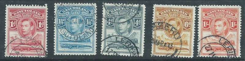 Basutoland, GVIR, 1938, 1d 1 1/2d,, 4d, 6d, 1/ used