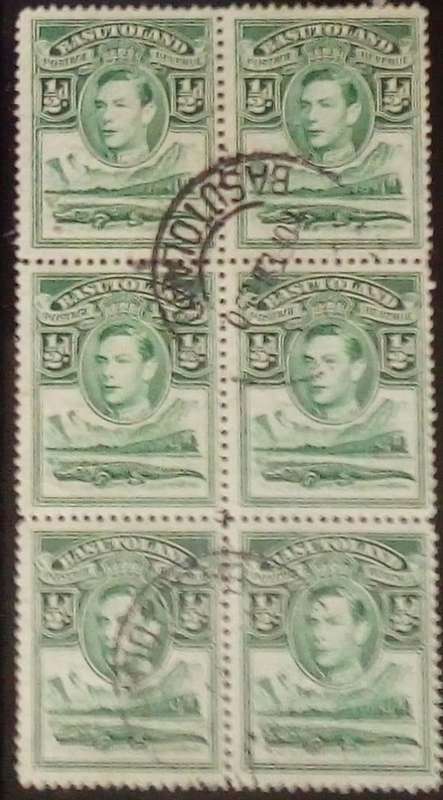 Basutoland, 1938,1 1/2d block of 6, used