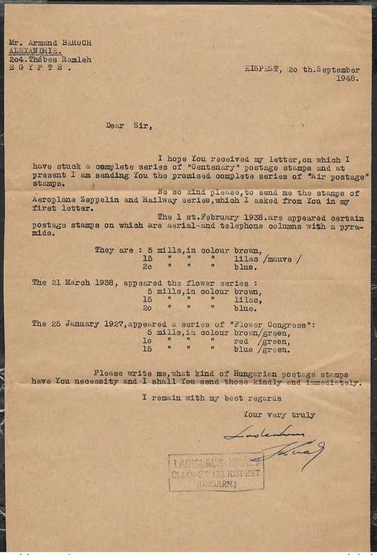 Express Air Mail Registered, Legiposta set, KISPEST 21 SEP 48 > ALEXANDRIA (Egypt), censor label,