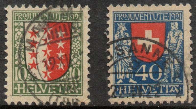 Switzerland, Pro Juventute, 1921, 10c, 40c, used