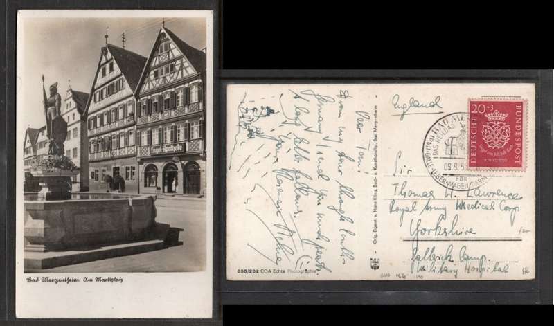 Germany, 1950 Bach 200th death anniversary, 20pf used on PPC 09.9.50