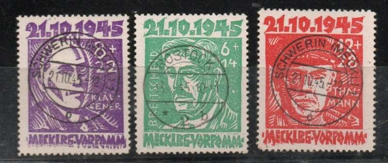 Germany, Soviet Zone, Meckleburg, 1945, Politicians, used SCHWERIN(WECKLE)1 21.10.45