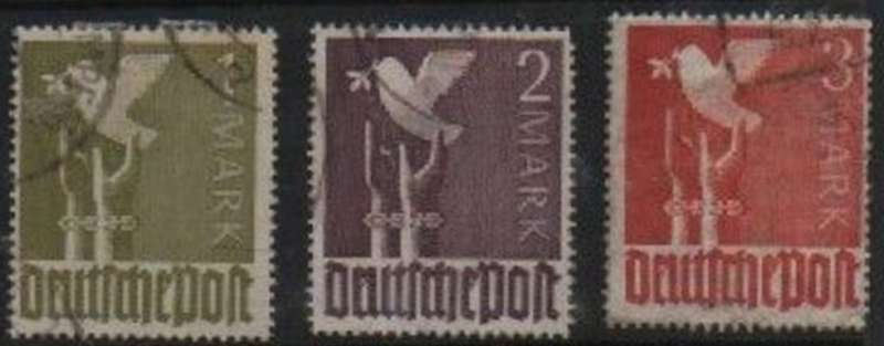 Germany, 1947, 1Mk, 2Mk, 3Mk, used