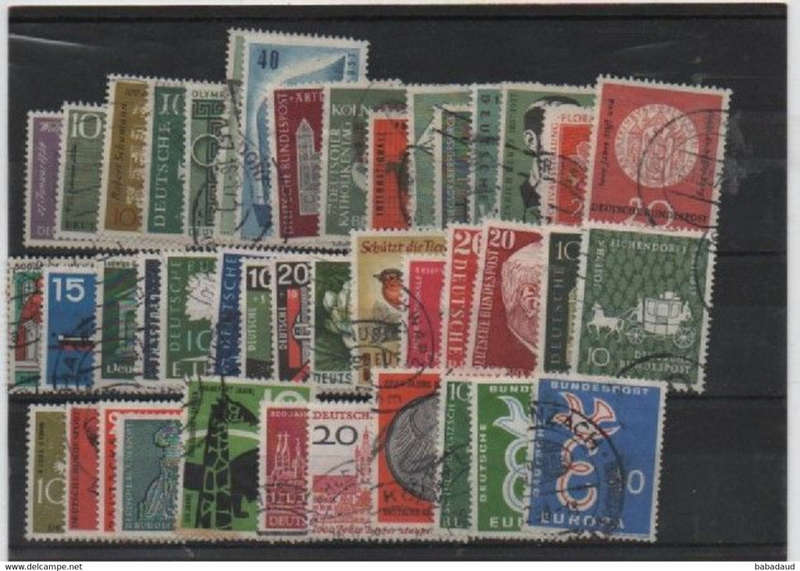 Germany, Federal Republic, 1955 - 1958 40+ used stamps