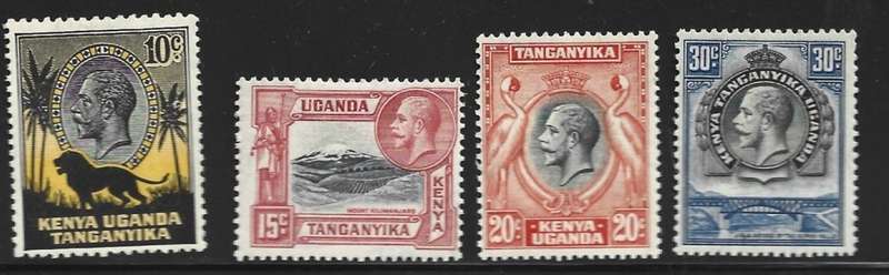 Kenya Uganda Tanganyika, GVR, 10 c - 30c, MH *