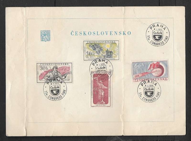 Czechoslovakia, 33rd Congress of International travel Agents, PRAHA / CEDOK 5 X.59 special cancel
