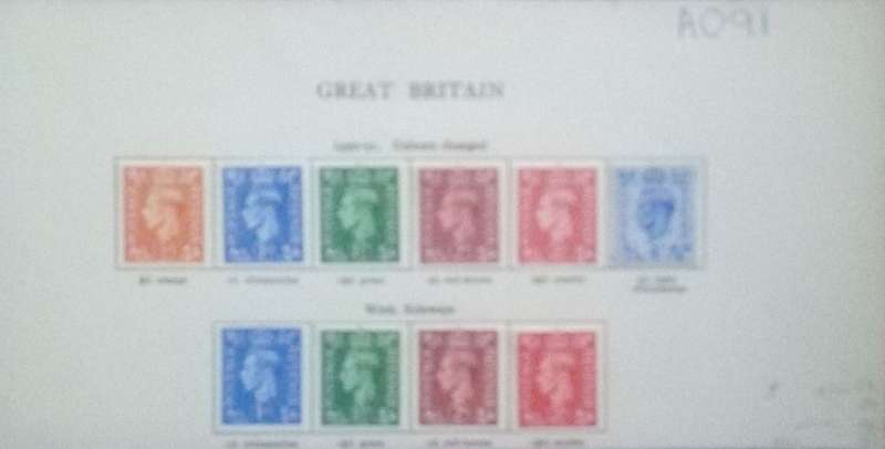 Great Britain, GVIR, 1950/1, colour changes + watermark sideways MH*ideways