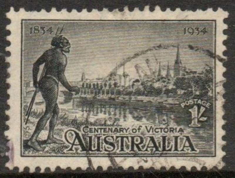 Australia, GVR, 1934, Victoria Centenary 1/ perf 11.5, used