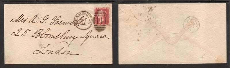 Great Britain, VRI, 1d red, plate 169, LEAMINGTON DE 1 74 + 444 duples> LONDON