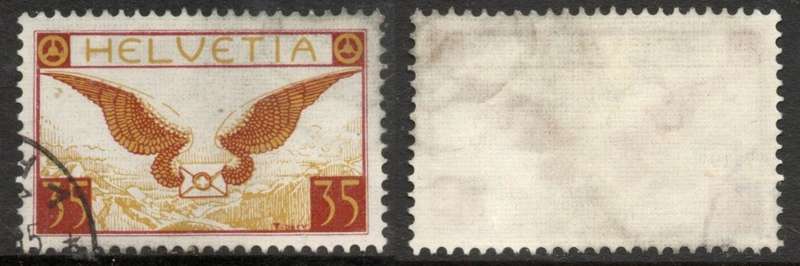 Switzerland, 1933, air mail, 35 c grilled gum, used