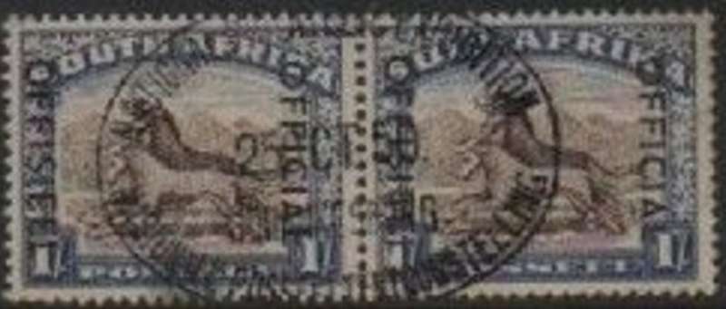 South Africa, Official, 1950 1/ NATIONAL PHILATELIC EXHIBITION25 OCT 50 oval d.s.