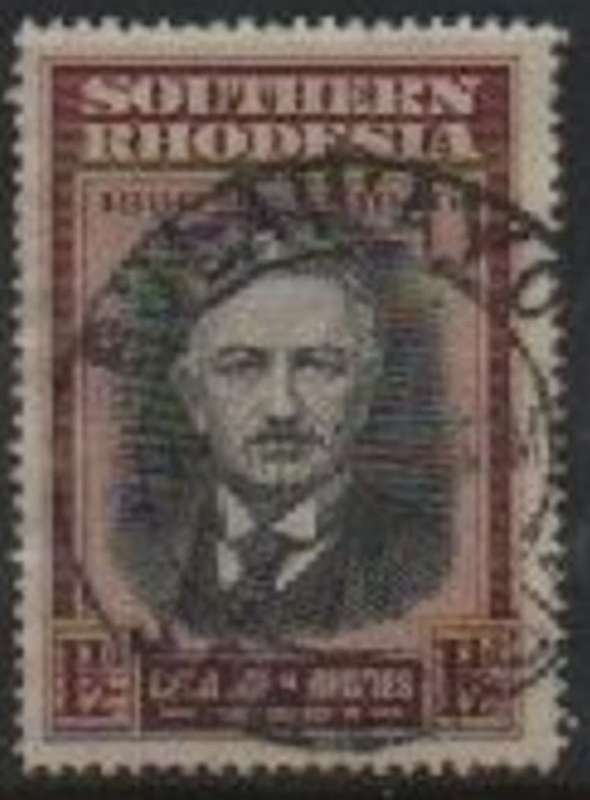 Southern Rhodesia, 1940, 1 1/2d, re-cut collar variety, used, BULAWAYO c.d.s.