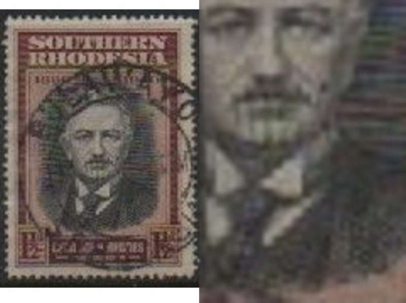 Southern Rhodesia, 1940, 1 1/2d, re-cut collar variety, used, BULAWAYO c.d.s.