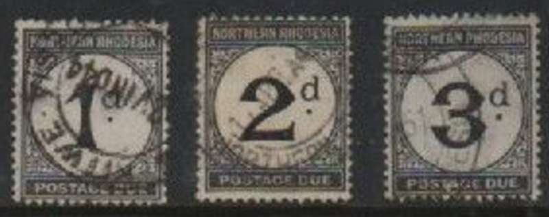 Northern Rhodesia, GVR, 1929,Postage Due, 1d, 2d, 3d , used