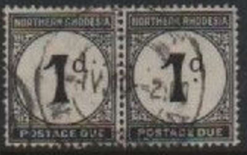 Northern Rhodesia, GVR, 1929,Postage Due, 1d, pair, used